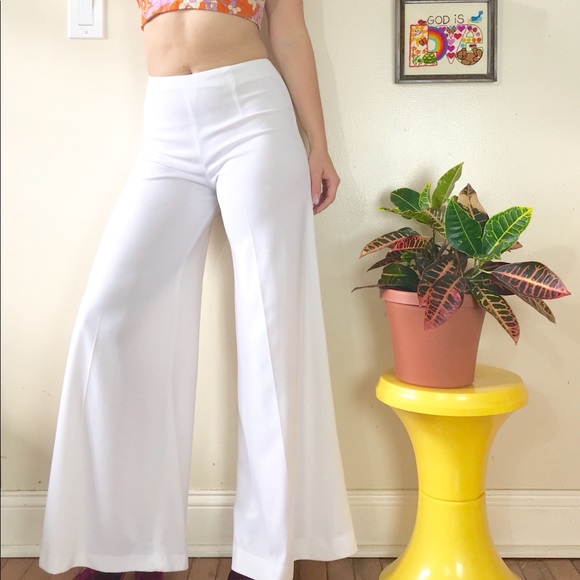 Vintage Pants - Vintage 70s wide leg bell bottoms disco flares S